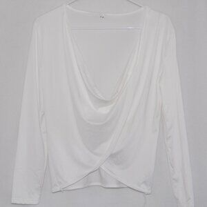 NWOT, OPPS Girl Twist Front White Top, Women Size L